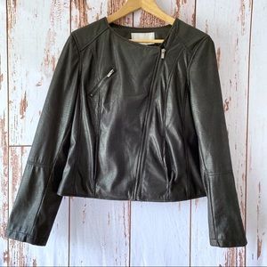 | bar III | vegan faux leather moto jacket